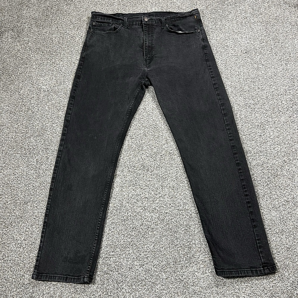 Levis 505 Jeans Mens 40x32‎ Black Regular Straight Mid Rise Denim